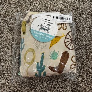 Little Sleepies Rodeo Crib Sheet with Yellow and Brown Accents